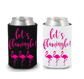 6 užsakymą rožinė vestuvių Tegul Flamingle Gėrimų Šaldytuvai Bachelorette Survival Kit nuotakos dušas, Vištų naktį Butelis Gali Laikikliai