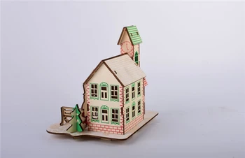 Namas Modelis 3D Medinė Dėlionė Lazerio Pjovimo Amatų Dėlionės, Žaislų, 