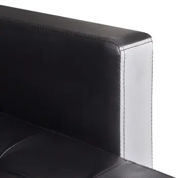 Lshaped Sofa-Lova Dirbtiniais Odos Juodas universalus, aukštos kokybės sofa-lova