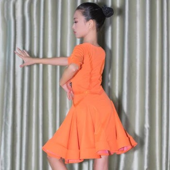 2020 M. Mergaičių Lotynų Šokių Drabužius, Konkurencijos Suknelė Apelsinų Pusė Rankovės Lotynų Praktikos Dėvėti Samba, Cha Cha Pramoginiai Etape Kostiumas