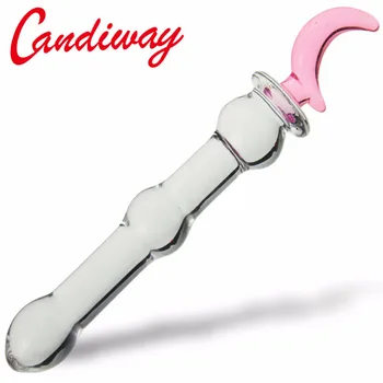Pink moon Stiklo butt plug analinio sekso žaislus moteris lesbiečių G SPOT trykšti Menisko Krištolo KAROLIUKAI GĖJŲ analinis prostatos stimuliatorius išangę