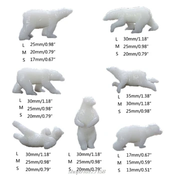 7 Silikono Formų Mini Polar Bear Modeliavimo Dervos Pelėsių Landspace Įdarai Sakai Papuošalai Įdarai Dervos Meno J11 21 Dropship