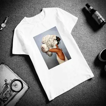 Harajuku Estetika Marškinėlius moterims gėlių spausdinti trumpomis Rankovėmis Viršūnes & Tees Mados Atsitiktinis Marškinėliai vasara O-kaklo Moterų marškinėliai
