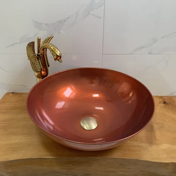 Cangler vario apvalios vonios kriauklės rusvai raudonos tualetas baseino handbasin plauti dubenyje namų tobulinimo hotel villas šiaurės stilius