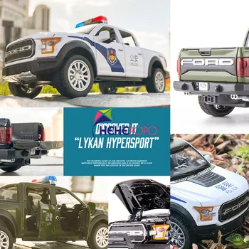 Naujas 1:32 Ford F150 Policijos Lydinio Automobilio Modelį Diecasts & Žaislinės Transporto priemonės Žaislinius Automobilius Švietimo Žaislai Vaikams Dovanos Berniuko Žaislas