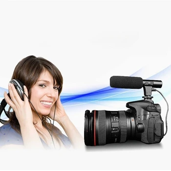 Mikrofonas Stereo Fotoaparatas Kondensatoriaus Mikrofonas, Vaizdo Kamera Interviu Mikrofonas Nikon Canon DSLR Fotoaparatas Kompiuteris
