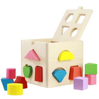 Trylika skylę Kūdikiams, Vaikams, Mediniai Mokytis Geometrijos Švietimo Žaislai, Dėlionės Vaikų Ankstyvojo Mokymosi 3D Figūras Medienos Pjūklelis dėlionės (Galvosūkiai)