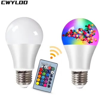 LED RGBW lemputė, vidaus ir lauko namų apšvietimo infraraudonųjų spindulių smart IC nuotolinio valdymo 16 spalvų spalvinga E27 220V LED šviesos atmosfera