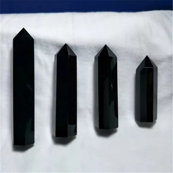 Didmeninė Natūralus Obsidianas Kristalų Skiltyje Kvarco Akmens Kristalai, Apdailos Ornamentu Namuose, Naudojant Gijimo Meditacija