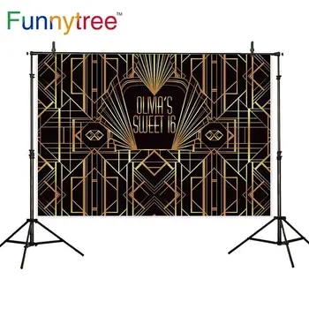 Funnytree fone aukso Great Gatsby saldus 16 pritaikyti dekoracijas nuotrauka fone gimtadienio tapetai photophone