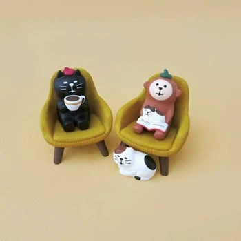 Animaciją Kačių Sofa-Lova, Kėdės Lėlių Miniatiūrinės Lėlės Kambarys Darbalaukio Dekoro Žaislas Ornamentu Vaikams Apsimesti Žaisti Žaislas Vaikams Dovanų