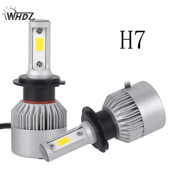WHDZ 2vnt H4, H7, H13 H11 H1 9005 9006 H3 9004 9007 9012 su COB LED lustai Automobilių Žibintų LED Žibintai Lemputės 6000K 12V