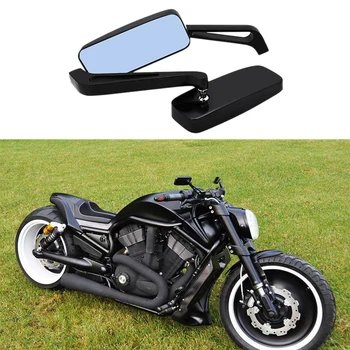 Universalus Stačiakampio Motociklo galinio vaizdo Šoniniai Veidrodžiai Retro Motociklų Plataus Kampo išoriniai Veidrodžiai