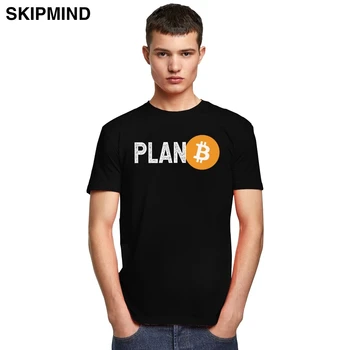 Retro Mens Planą Bitcoin Marškinėliai trumpomis Rankovėmis Apvalios kaklo Medvilnės marškinėliai Atsitiktinis Planas B BTC Geek Tee Viršūnes Palaidi Tinka Gerbėjai Drabužiai