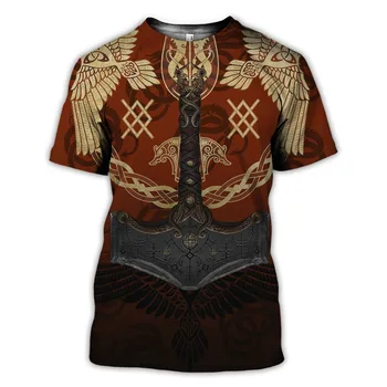 Viking simbolis - odin Tatuiruotė 3D Atspausdintas vyrų marškinėliai Harajuku Mados Trumpas rankovės marškinėliai vasaros streetwear Unisex marškinėlius viršūnes WS08