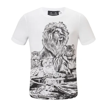 PPFRIEND mados dizaino T-shirt vyrams, prekės ženklo-drabužių vasaros kalnų krištolas kaukolė marškinėliai vyrų kokybės medvilnės Marškinėlius