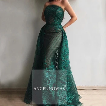 Ilga Elegantiška Žalia Nėrinių Vakarinę Suknelę 2020 M. Dubajaus Oficialų Abendkleider 2019 Suknelės Moteris Vakarėlis