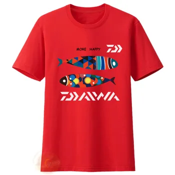 Trumpas Rankovės Žvejybos T-shirt Vyrai Medvilnės Prarasti Žuvys Modelis Atspausdintas Žvejybos Drabužių 2020 Daiwa Naujas Vasaros Pora Žvejybos Marškinėliai