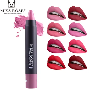 Praleisti rose matte lūpų pieštukas 8 spalvos, seksualus, raudonai violetinė lūpų kremas atsparus vandeniui ilgalaikis nuogas lūpų pigmentas MS064