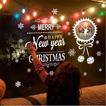 Kalėdų Snaigės/Elnių Nuimamas Namų Vinilo Langų Sienų Lipdukai Lipdukas Dekoras 2019 Kalėdos Sienų Lipdukai Namų Parduotuvė Puošmena
