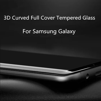 Visiškai Padengti Grūdinto Stiklo Samsung Galaxy S8 S9 S10 Plus Pastaba 9 8 Screen Protector Apsauginė stiklo Samsung S7 S6 Krašto