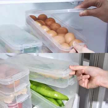 3 Sluoksnių Šaldytuvas Talpinimo Maisto Produktų Laikymo Konteineriai, Plastikiniai Saugojimo Dėžės Dangčio Virtuvės Šaldytuvas Kabineto Šaldiklio Organizatorius