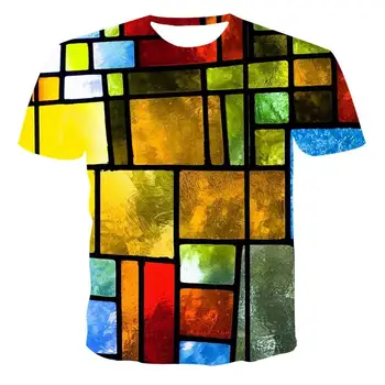 Nauja, T-shirt vyrams aukštos kokybės vyriški marškinėliai trumpomis rankovėmis ir į stiklo meno, 3D spausdinimas mados gražus vyriški T-shirt
