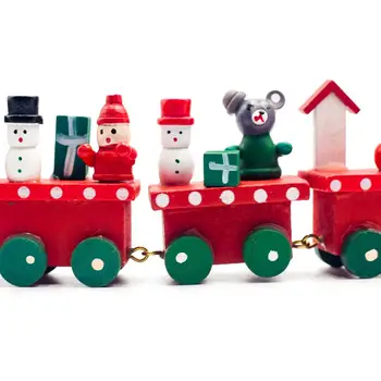 2019 Linksmų Kalėdų Mini Medinis Traukinio Žaislų Kalėdų Naujoviška Dovana Vaikas, Žaislai Vaikams, Dovanos Diecasts Naujieji Metai Apdaila
