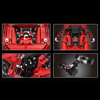 Yeshin 13085 Motorinės Funkcijos Automobilis 1:8 Red FXX Lenktynių sportinių Automobilių, Nustatyti 2.4 Ghz APP RC Automobilio Modelį Vaikams Kalėdų Žaislai Statybos Blokas