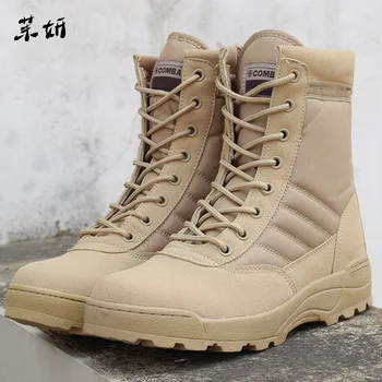 2020 Vyrai Dykuma Taktinis karo Boots Mens Darbo Safty Batai SWAT Armija Įkrovos Zapatos Auliukiniai suvarstomi Batai Kovoti su L410