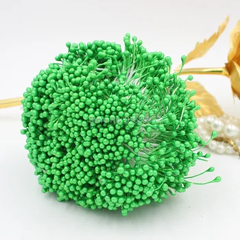 Nemokamas pristatymas 1800pcs/daug 3mm, saldus žalios spalvos Dvivietis Vadovas pearl granulių gėlių stamen gėlių stamen pyragas apdaila amatų 
