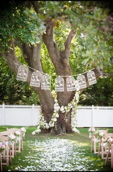 Naujas 8pcs romantiškas vestuves kabinti apdailos birdcage starta nuotakos dušas reklama narve reklama baltas vestuves garliava