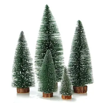 Kalėdų Medžio Plastiko Santa Sniego, Šalnų Kaime Putz Namas Ornamentu Santa Medis Gražus 10vnt Stalo Namuose Dirbtinis