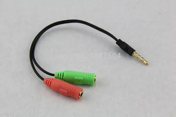 Universalus Vyrų ir 2 Moterų 3.5 mm AUX Pratęsimo Ausinių Mic Audio Splitter Cable Y Adapteris, Splitter HTC One iPod MP3