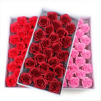 25PCS 6CM Muilas Rožė Gėlių Galvos Vestuves Apdaila, Dirbtinės Gėlės Didelis Rožių Galvos Valentino Diena Dovana