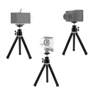1pcs juoda Mini Trikojis Aliuminio Metalo Lengvas Trikojis Stovas Mount Skaitmeninės Kameros Kameros Telefonų DV Trikojo