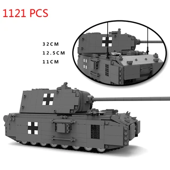 Karšto karinės WW2 vokiečių Armijos įranga, įrangos pardavimas, biuro įrangos Pelės super sunkusis tankas karo ginklas transporto priemonės Blokai modelis plytų žaislai dovana
