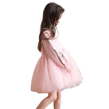 2019 Naują Pavasario Prekės Kūdikių Mergaičių Suknelė Vaikai Princesė Dress Vaikų Akių Suknelė Rožinės Spalvos Paauglių Bamblys Fancy Dress Kratinys,#3805