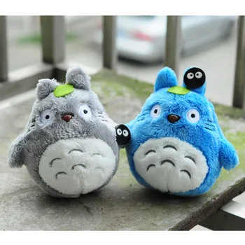 10cm mielas animacinių filmų totoro Pliušinis žaislas kawaii anime Totoro keychain pakabukas žaislai, minkšti pliušiniai paketų prižiūrėtojų raktinę lėlės 2017 klavišą modelis LELAKAYA