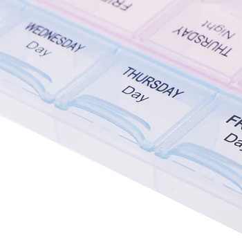 7 Diena Medicina Pill Tabletės Lauke Balionėlis Organizatorius Savaitės Saugojimo Atveju ESU Plastiko PM 21.5*6.5*2.5 cm Savaitės Tablečių Dėžutė