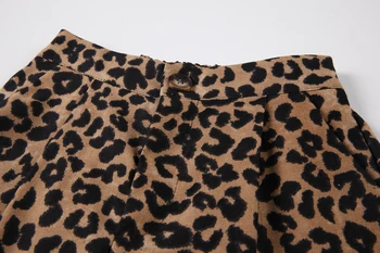 Moterų Aukšto Juosmens Leopard Pločio Kojų Kelnės Prarasti Elegantiška Vintage Tiesiai Kelnių Moterų Streetwear Harajuku Atsitiktinis Kelnės