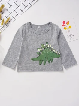 Imcute Naujagimį Berniuką Mergina Drabužius Dinozaurų Viršūnės T-Shirt+Camo Kelnės Komplektus Tracksuit