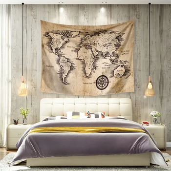 Pasaulio žemėlapyje sienos kilimas troba dekoro ir namų sienos kabo gobelenas bohemijos sienų dekoras