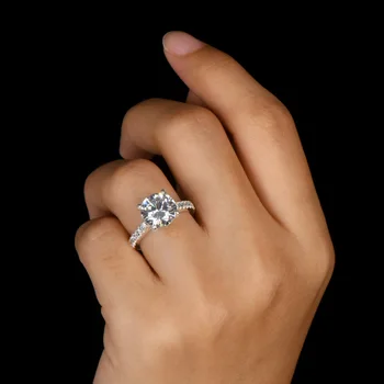 Jellystory prabangūs žiedai su 3ct turas kūrybos moissanites 925 sterlingas sidabro juvelyriniai dirbiniai moterų vestuvių dalyvavimas didmeninės