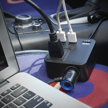 Karšto Pardavimo 150W Skaitmeninis Ekranas Dual USB QC3.0 Car Power Inverter DC12V, kad AC220V Konverteris, Automobilių Elektronikos Priedai