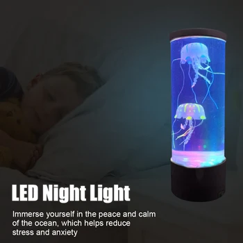 LED Nakties Šviesos Hipnotizuojantis Medūzos Namų Dekoro USB Įkrovimo Miegamasis Darbalaukio Naktiniai Imituojamas Spalva Keičiasi Atmosfera Lempos