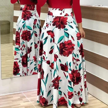 Pavasarį, Rudenį Moterų Suknelė 2019 Atsitiktinis ilgomis Rankovėmis O-kaklo Tunika Kratinys Suknelių Mados Derliaus Spausdinimo Maxi Suknelė Vestidos