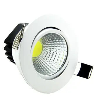 Cob led downlight pritemdomi 6W 12W White shell AC 110V, 220V dėmesio lubų lempa Šiltai /šaltai Balta Nemokamas Pristatymas
