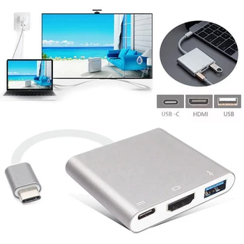 USB C HUB HDMI Adapteris, Skirtas Macbook Pro,USB C Tipo Stebulės Hdmi 4K USB 3.0 Prievadas Su USB-C Maitinimo Pristatymas