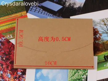 16*10.5*0.5 CM Kraft Popieriaus Voką Šalies Pakvietimo Laiškas, Kanceliarinės prekės Pakuotės Maišelis Dovanų atvirukas Atvirukas su Nuotrauka Dėžutę